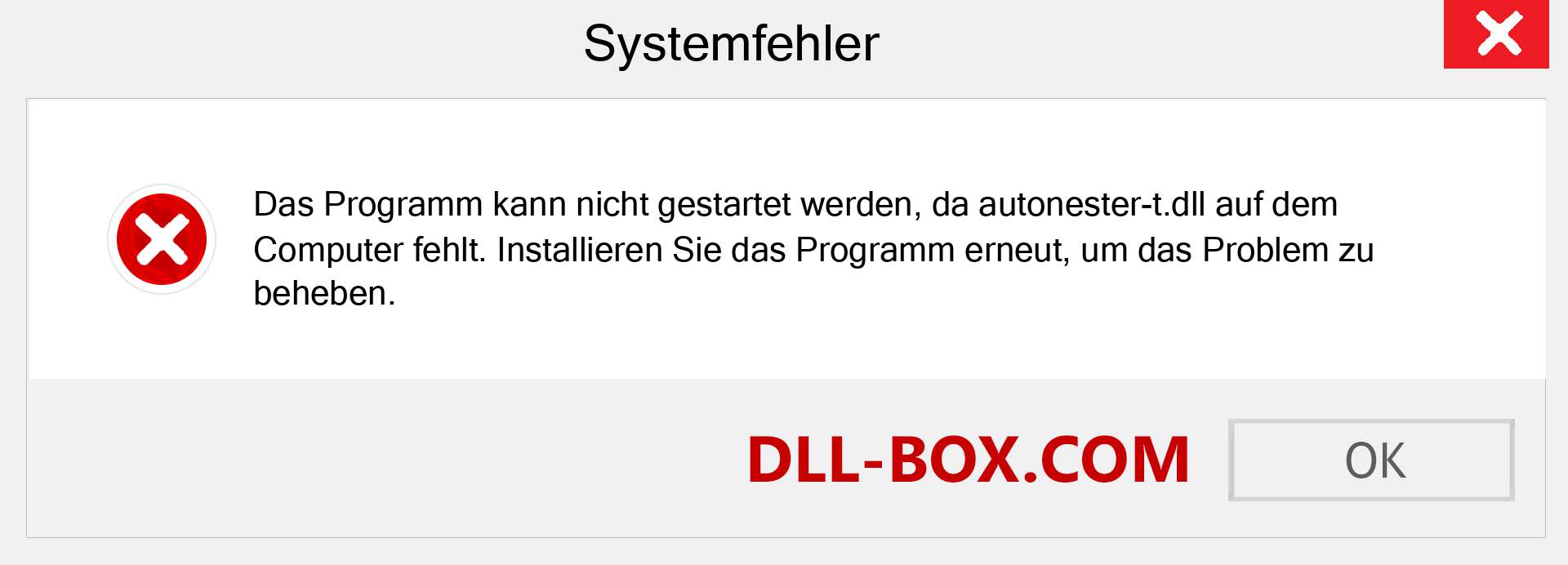 autonester-t.dll-Datei fehlt?. Download für Windows 7, 8, 10 - Fix autonester-t dll Missing Error unter Windows, Fotos, Bildern